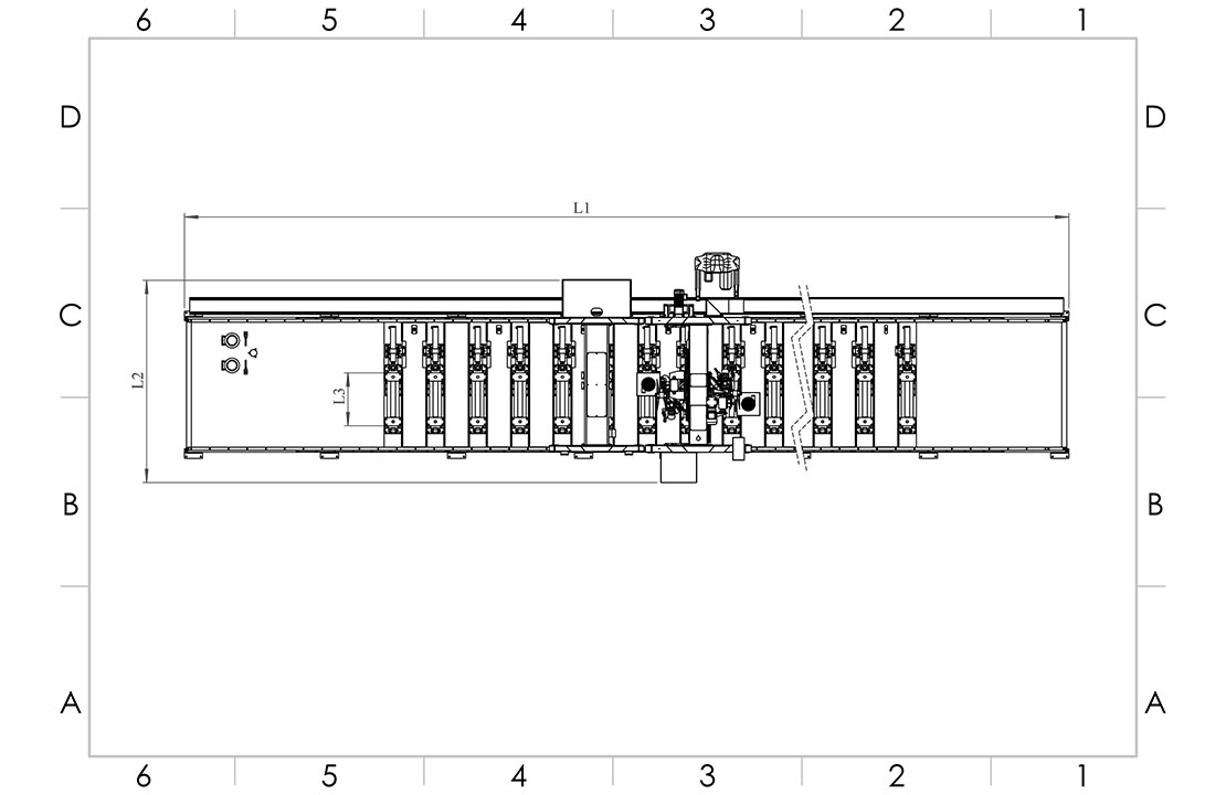 Horizontal Beam Welding System technical drawing